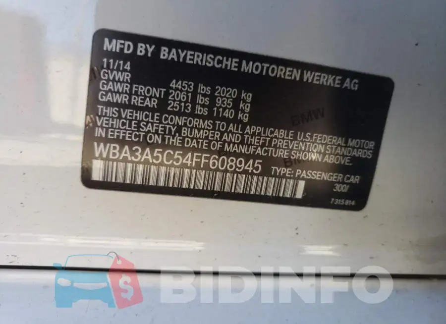 WBA3A5C54FF608945 Photo# 12