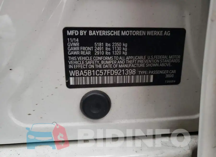 WBA5B1C57FD921398 Photo# 12