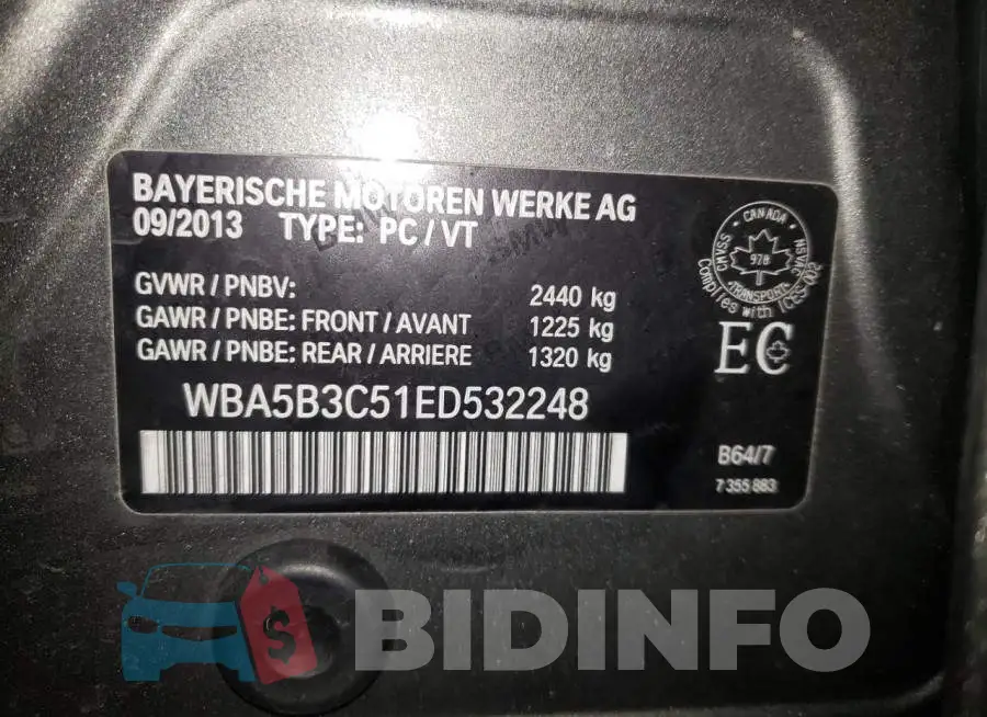 WBA5B3C51ED532248 Photo# 13