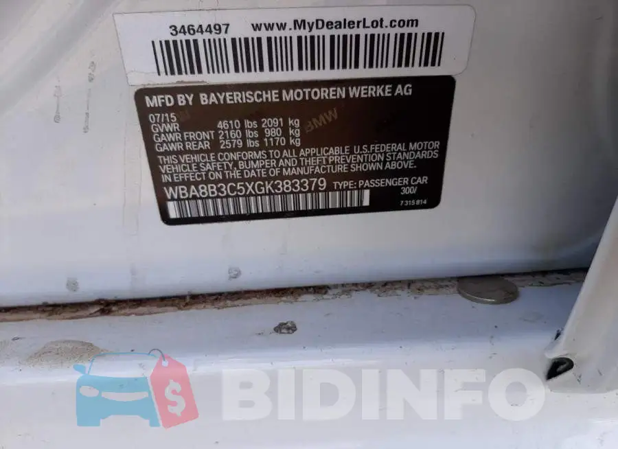 WBA8B3C5XGK383379 Photo# 12