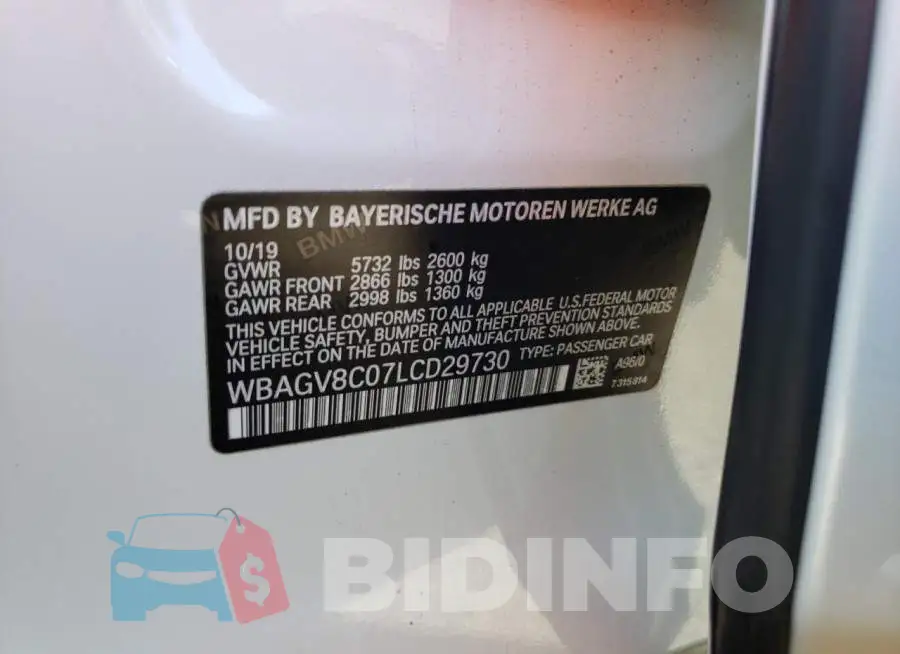 WBAGV8C07LCD29730 Photo# 10