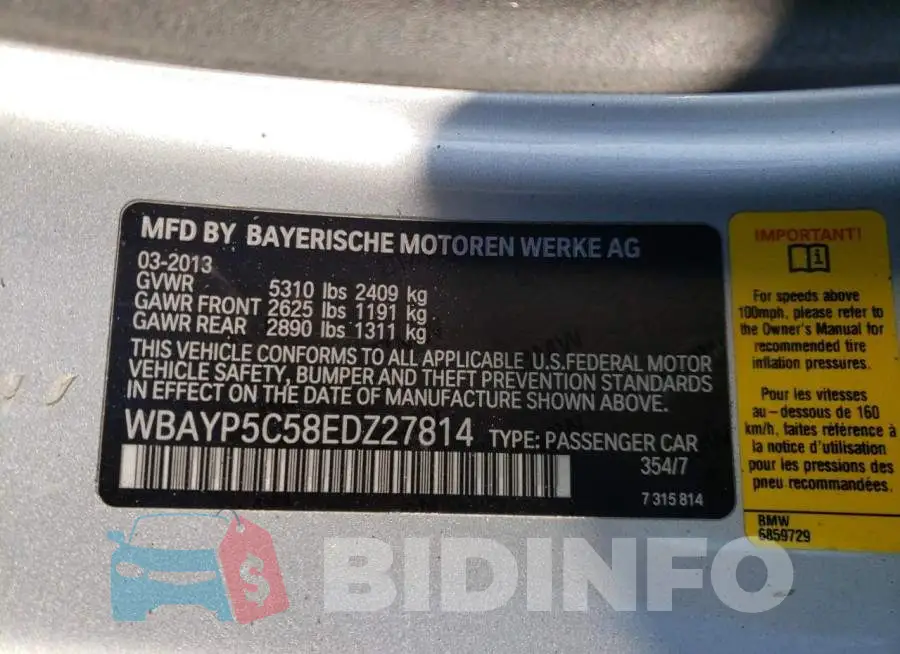 WBAYP5C58EDZ27814 Photo# 12