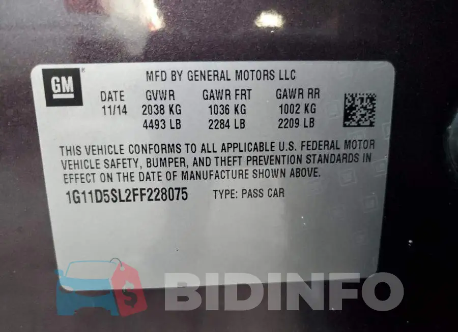 1G11D5SL2FF228075 Photo# 10