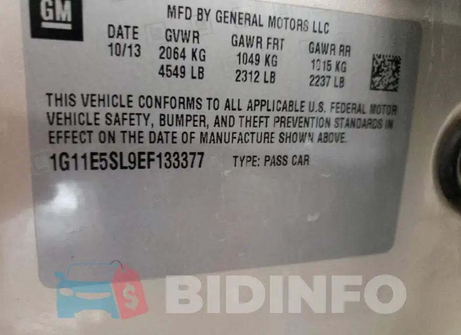 1G11E5SL9EF133377 Photo# 12