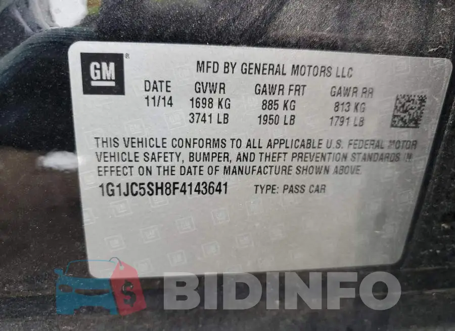 1G1JC5SH8F4143641 Photo# 12
