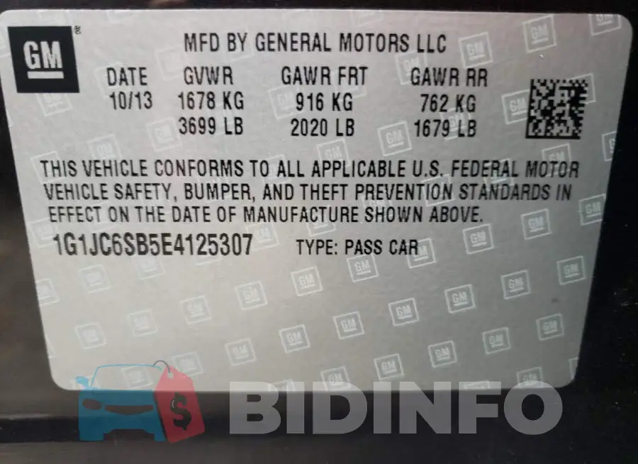 1G1JC6SB5E4125307 Photo# 10