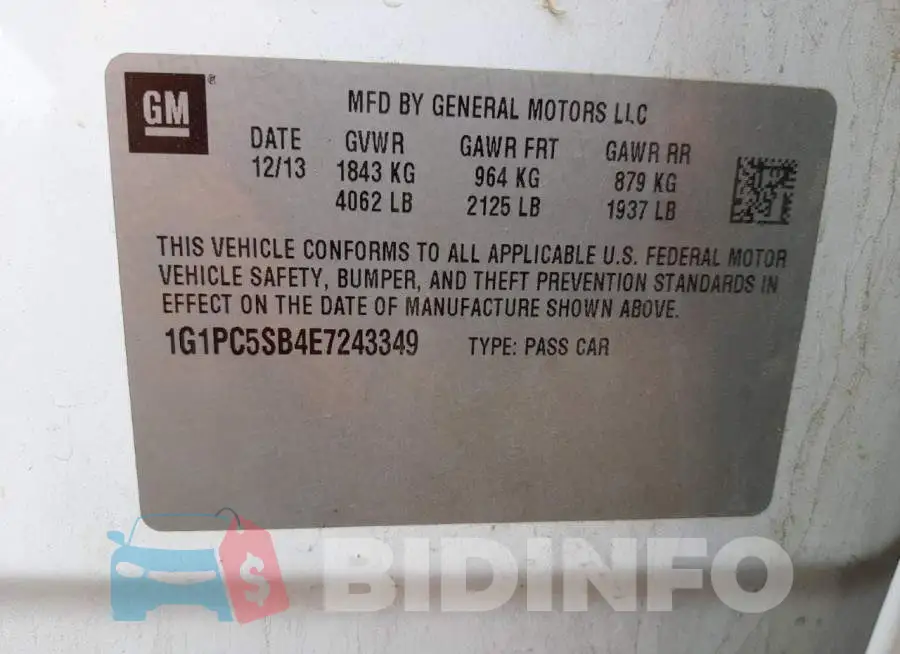1G1PC5SB4E7243349 Photo# 12