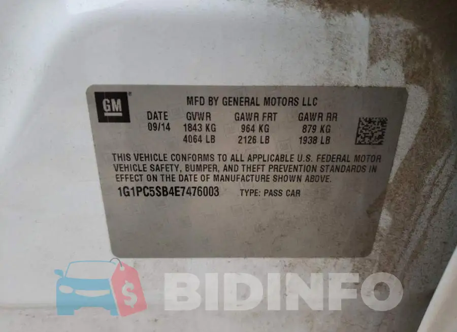 1G1PC5SB4E7476003 Photo# 10