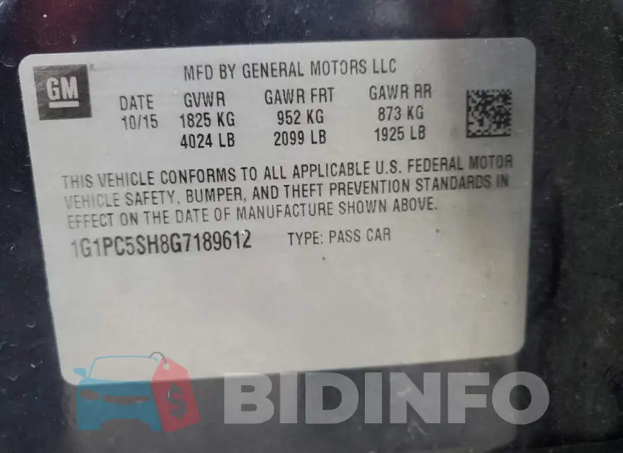 1G1PC5SH8G7189612 Photo# 13
