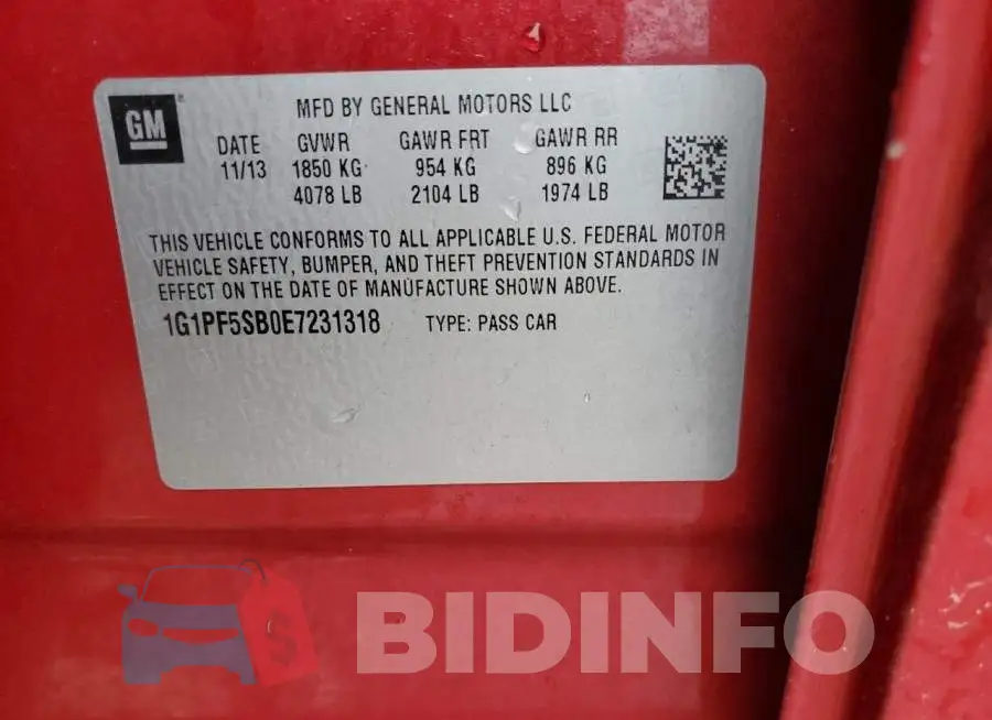 1G1PF5SB0E7231318 Photo# 12