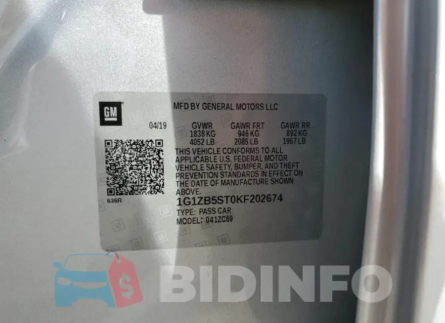 1G1ZB5ST0KF202674 Photo# 12