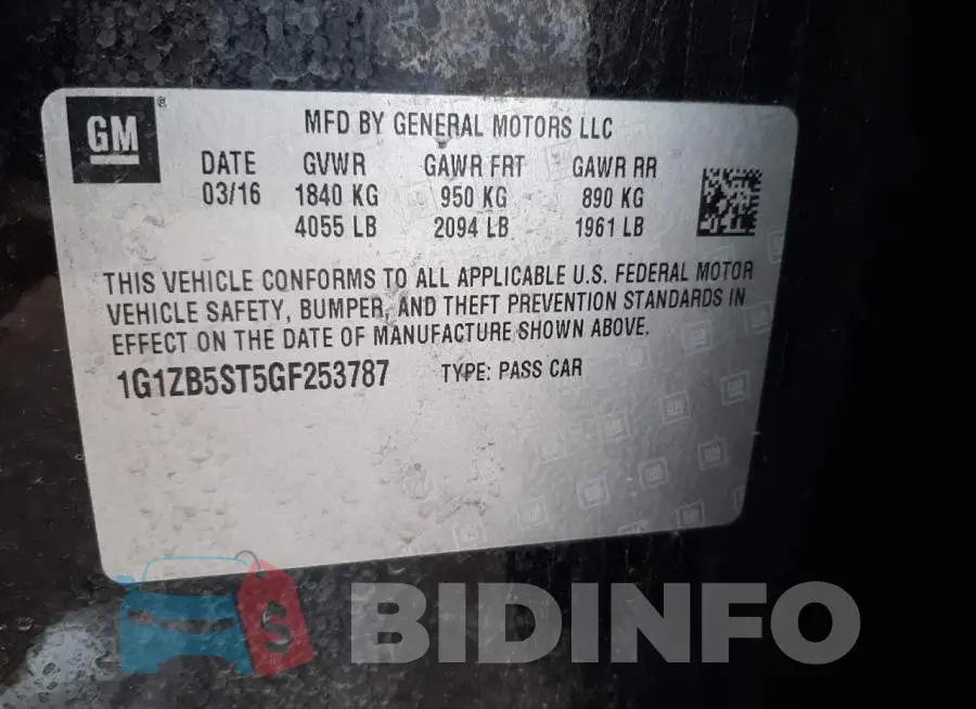 1G1ZB5ST5GF253787 Photo# 13