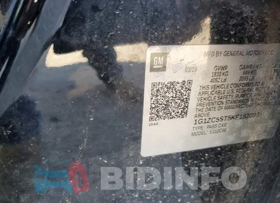 1G1ZC5ST5KF183083 Photo# 12