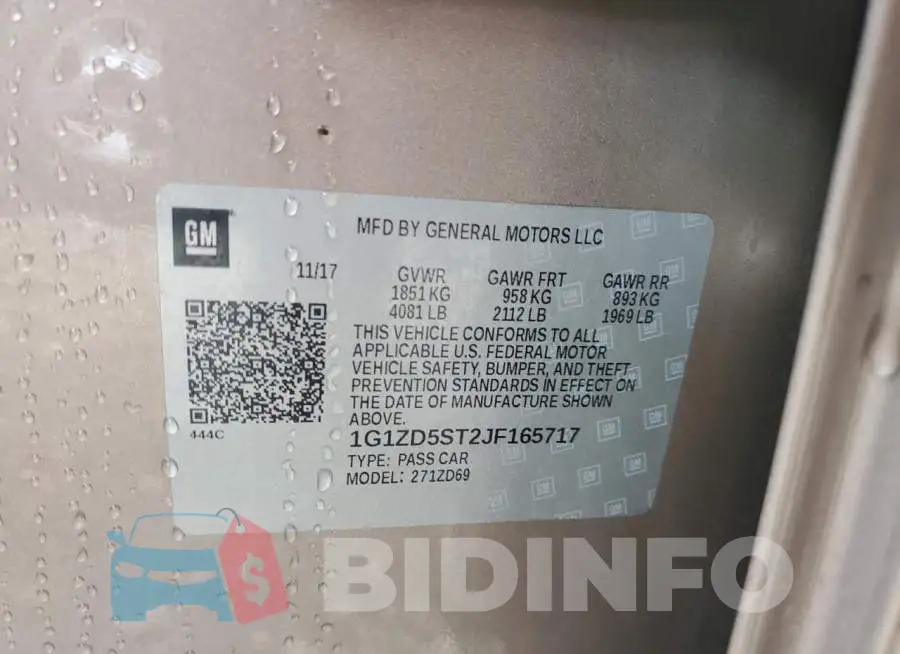 1G1ZD5ST2JF165717 Photo# 12