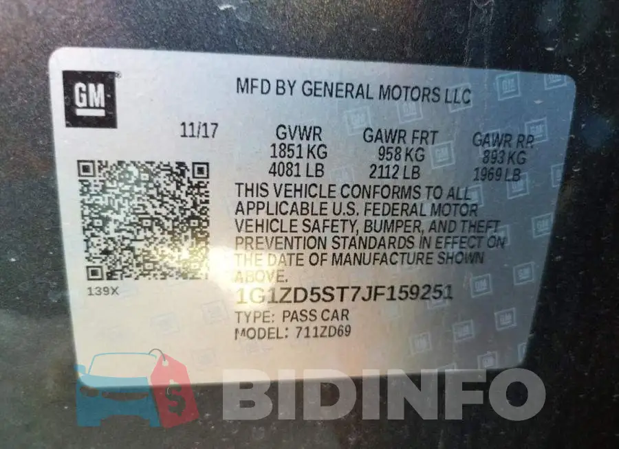 1G1ZD5ST7JF159251 Photo# 10