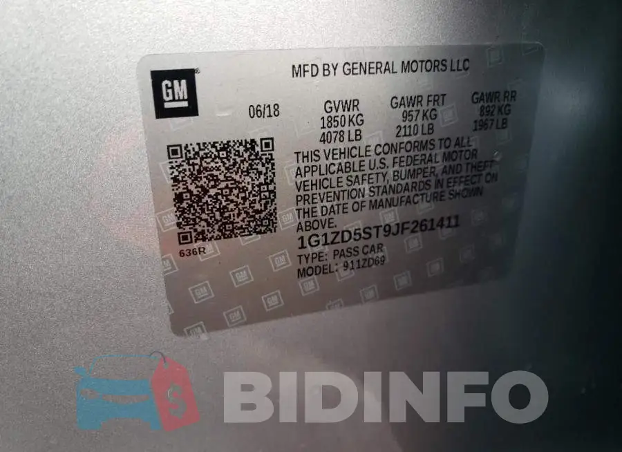 1G1ZD5ST9JF261411 Photo# 13