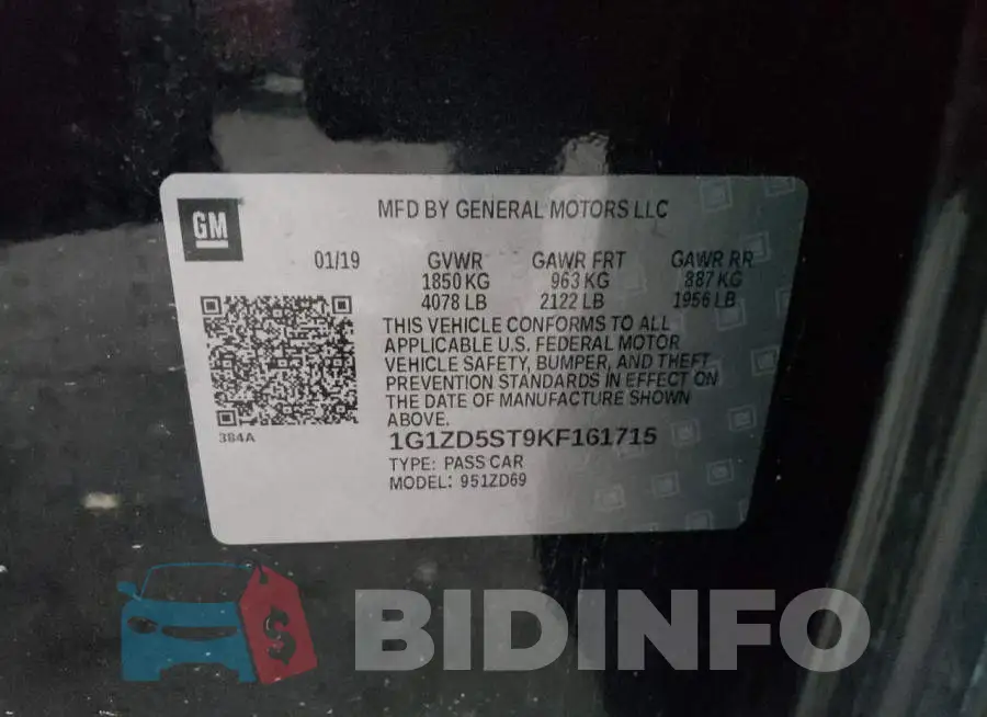1G1ZD5ST9KF161715 Photo# 12