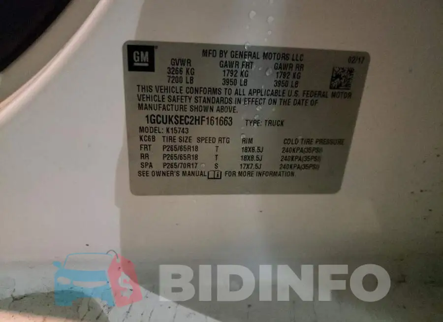 1GCUKSEC2HF161663 Photo# 12