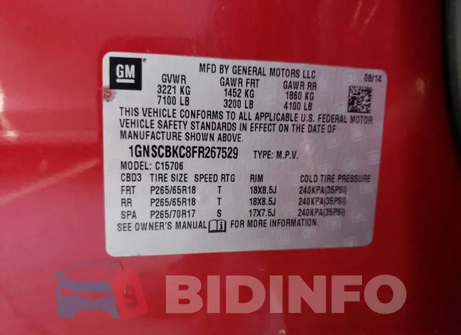 1GNSCBKC8FR267529 Photo# 10