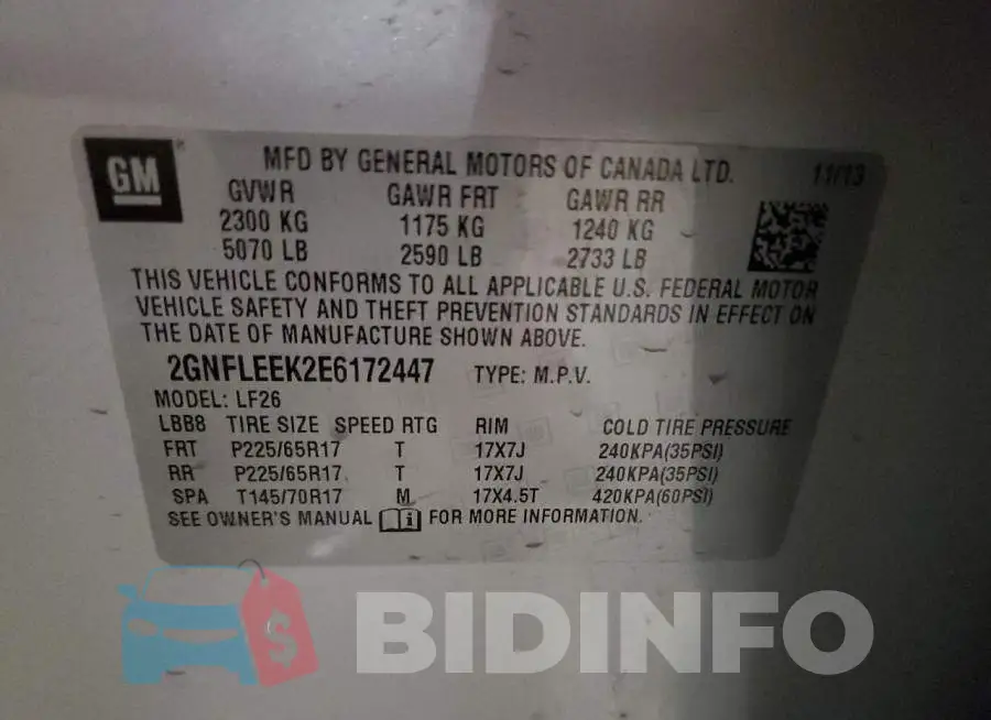 2GNFLEEK2E6172447 Photo# 12