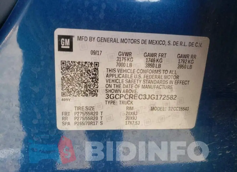 3GCPCREC3JG172582 Photo# 12