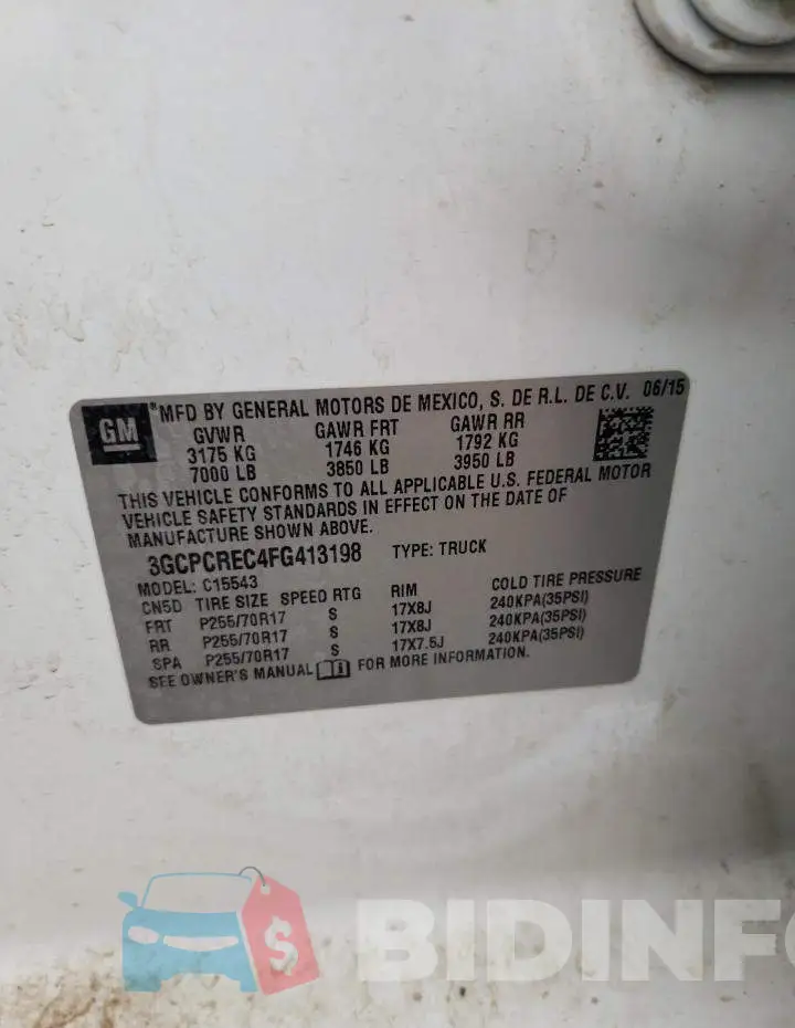 3GCPCREC4FG413198 Photo# 13