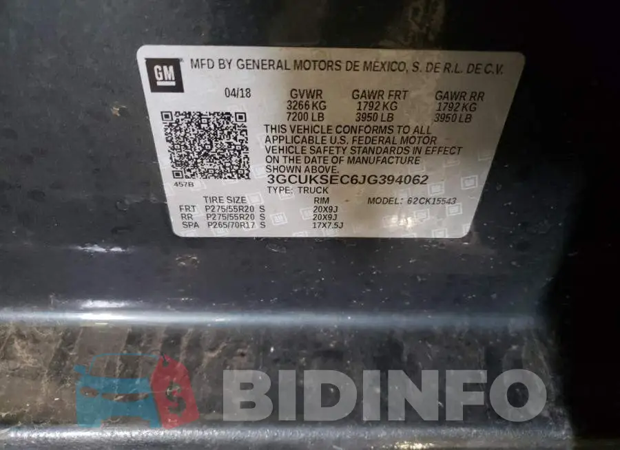 3GCUKSEC6JG394062 Photo# 12