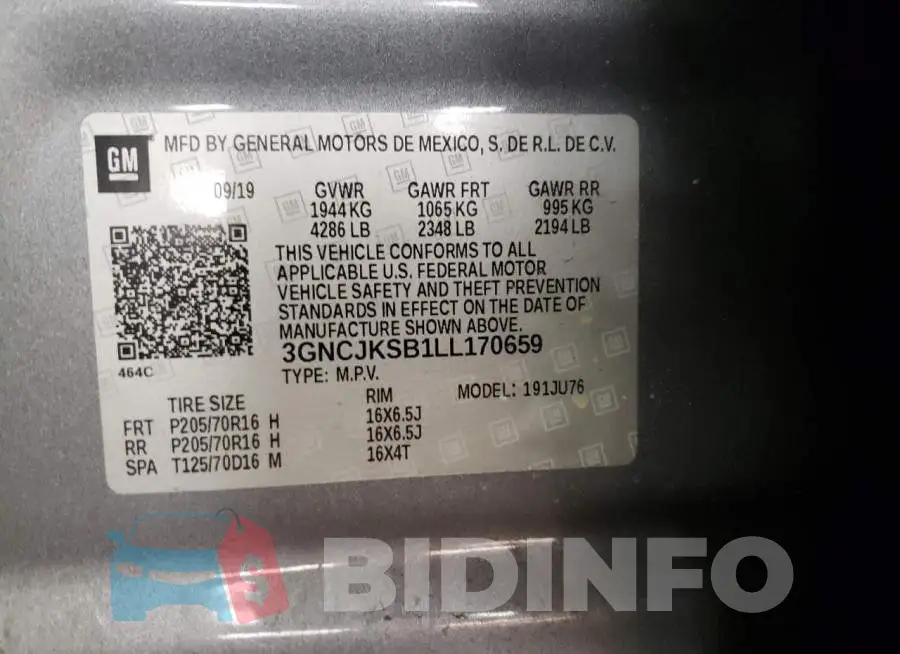 3GNCJKSB1LL170659 Photo# 12