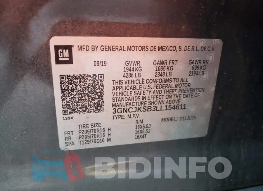 3GNCJKSB3LL154611 Photo# 12