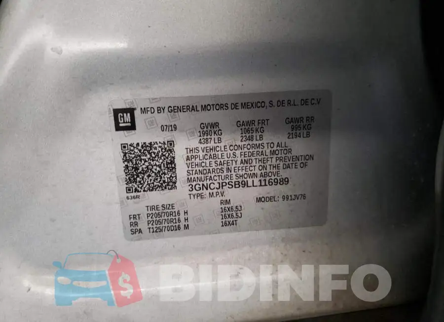 3GNCJPSB9LL116989 Photo# 13
