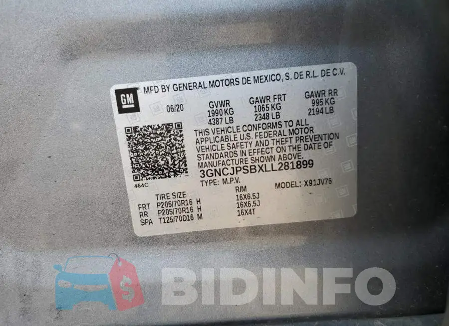 3GNCJPSBXLL281899 Photo# 13