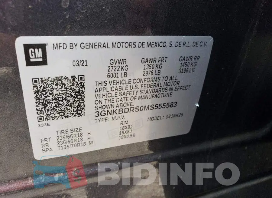 3GNKBDRS0MS555583 Photo# 13