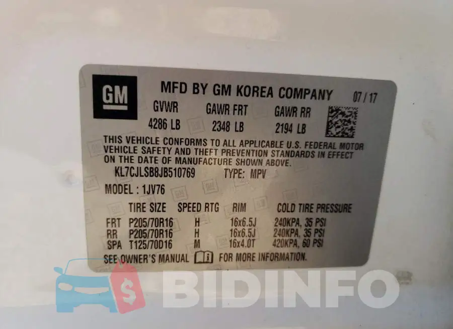 KL7CJLSB8JB510769 Photo# 13