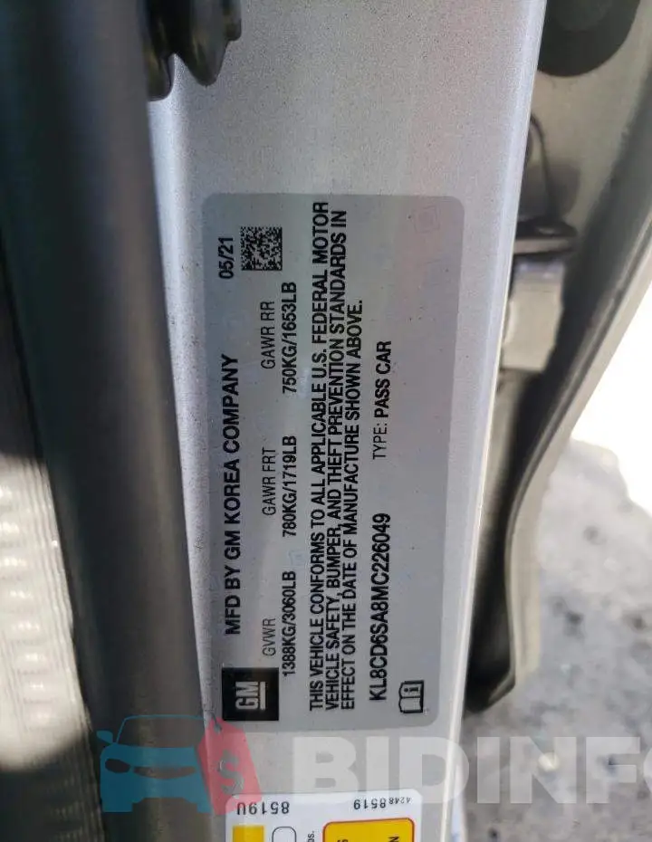 KL8CD6SA8MC226049 Photo# 10