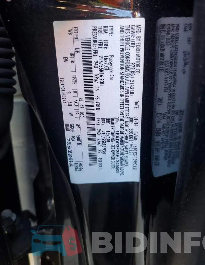 1FADP3F25EL245508 Photo# 12