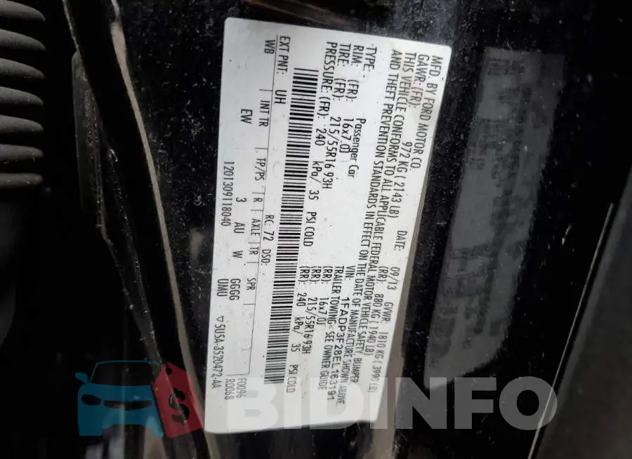 1FADP3F28EL163191 Photo# 12