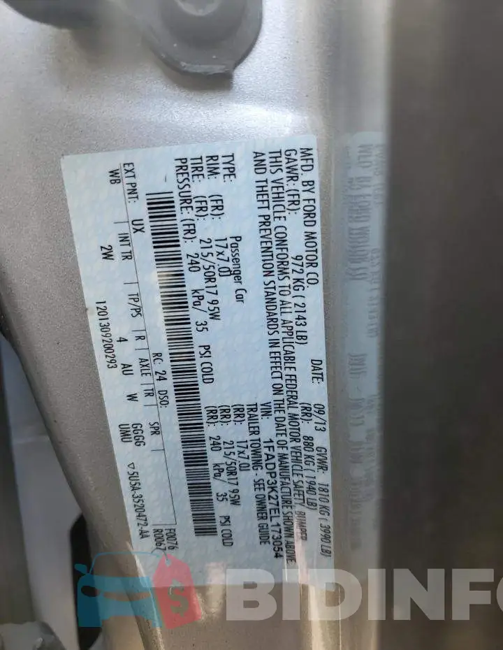 1FADP3K27EL173054 Photo# 10