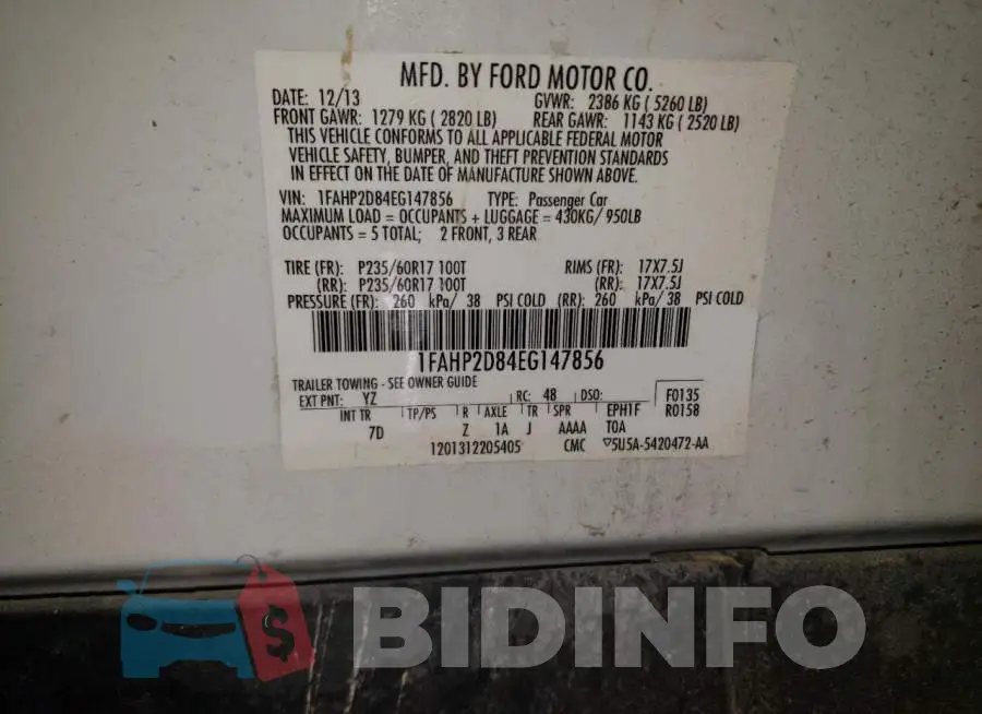 1FAHP2D84EG147856 Photo# 12