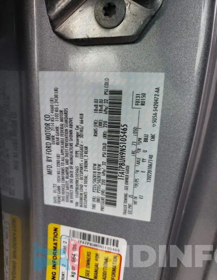 1FATP8UH9N5105465 Photo# 13