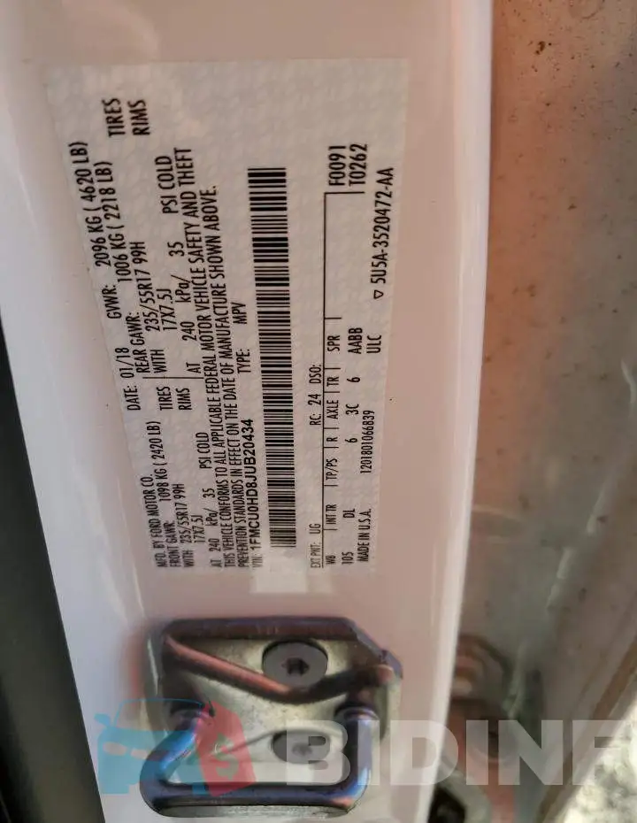 1FMCU0HD8JUB20434 Photo# 13