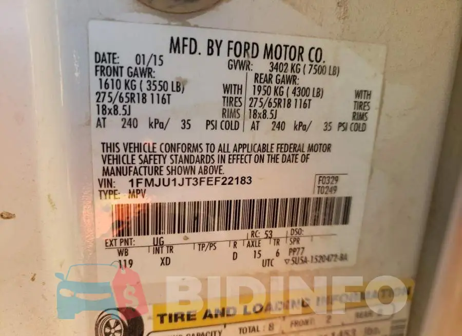 1FMJU1JT3FEF22183 Photo# 13