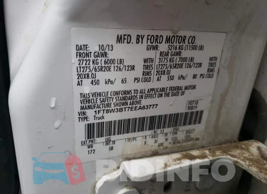 1FT8W3BT7EEA63777 Photo# 13