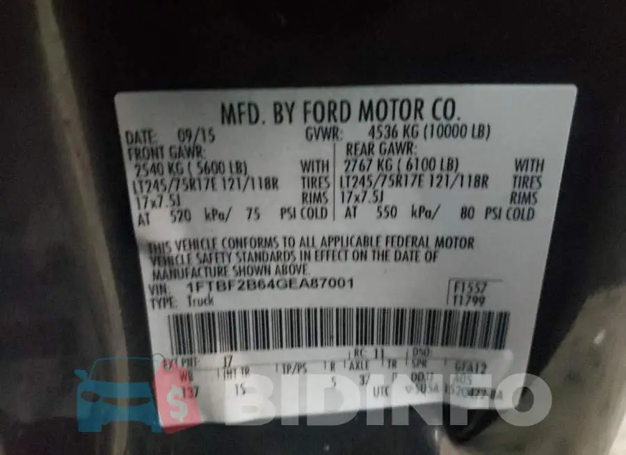 1FTBF2B64GEA87001 Photo# 10