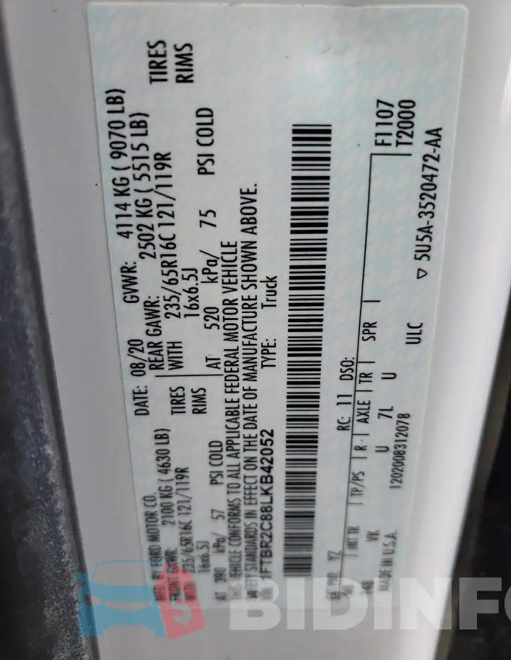 1FTBR2C88LKB42052 Photo# 12
