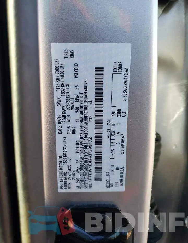 1FTEW1E42KFC95172 Photo# 12