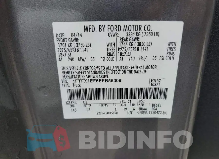 1FTFX1EF6EFB55309 Photo# 12