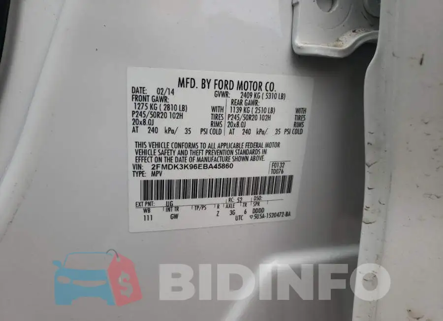 2FMDK3K96EBA45860 Photo# 12
