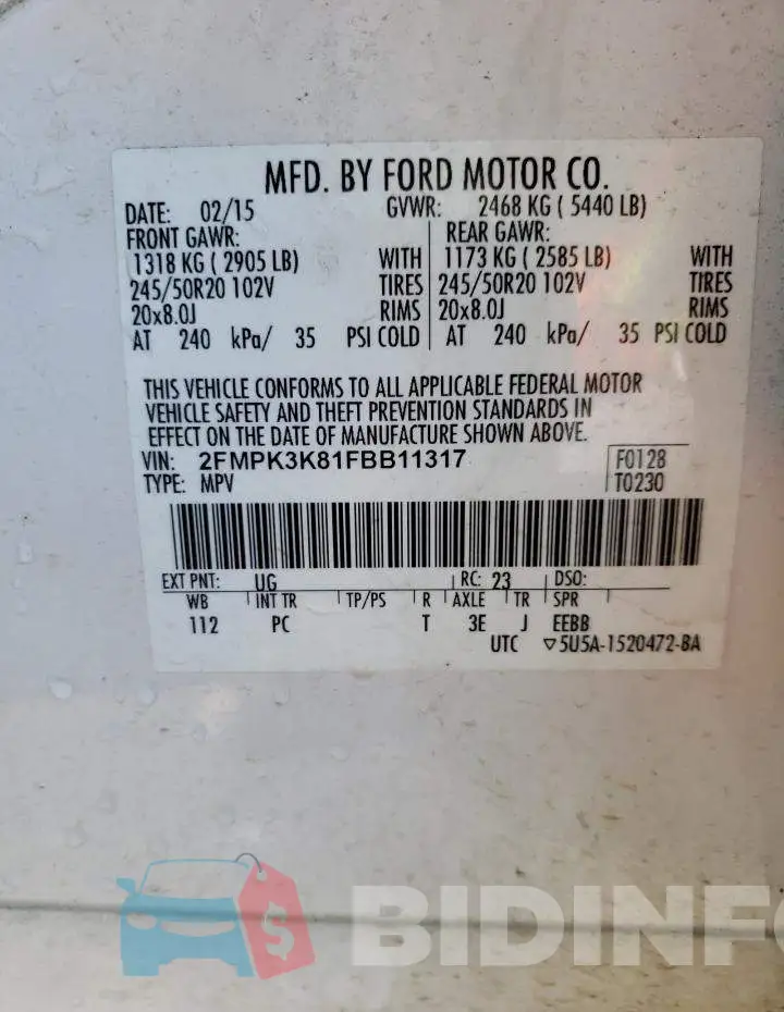 2FMPK3K81FBB11317 Photo# 14