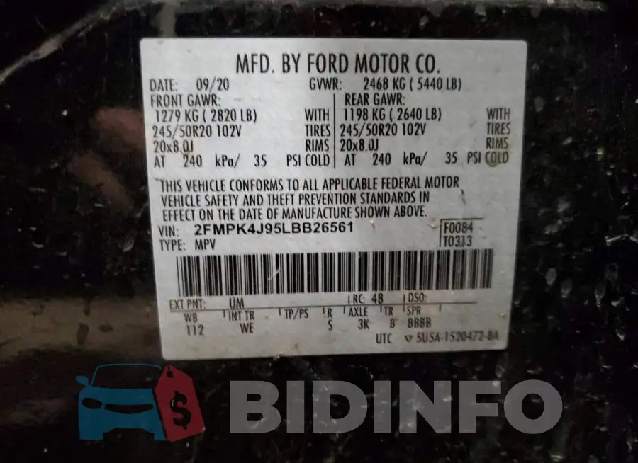 2FMPK4J95LBB26561 Photo# 14