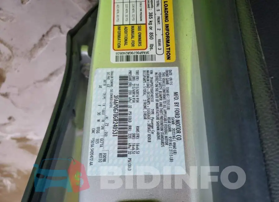 3FA6P0G70GR240531 Photo# 12